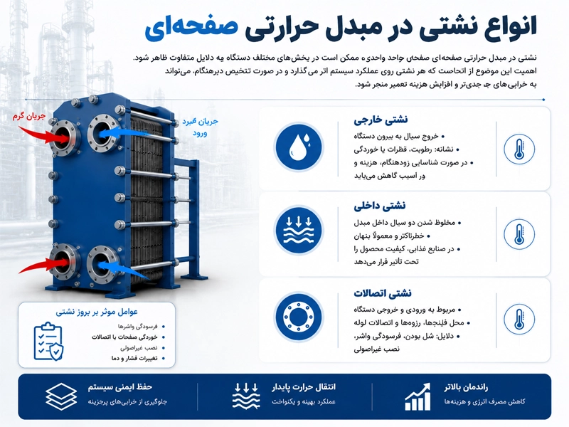 انواع نشتی در مبدل حرارتی صفحه ای